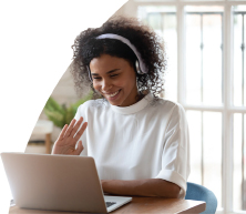 Business user communicating through Microsoft Teams