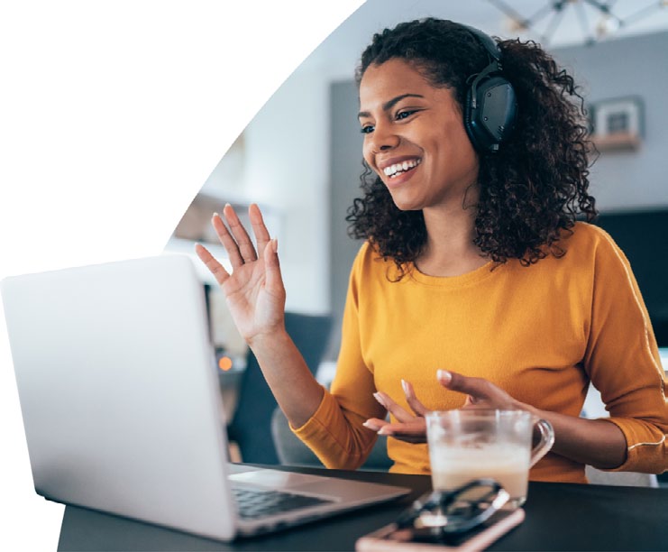 Business user making a Zoom Phone video call